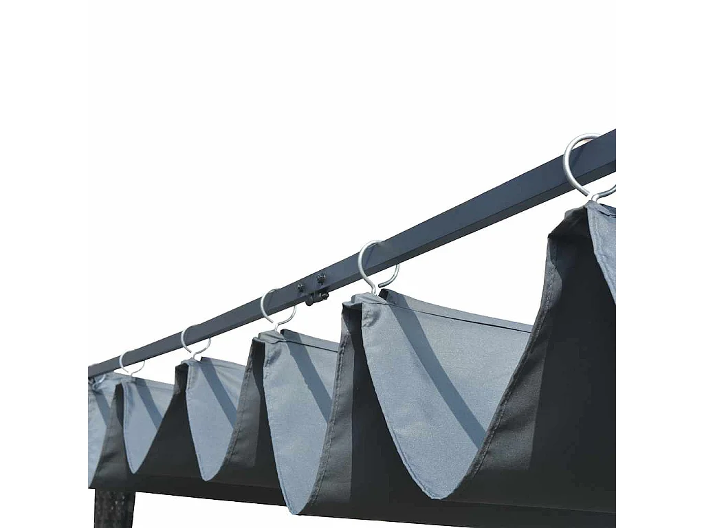 Pérgola y tejado Resina trenzada 300x300x220cm Gris/antracita