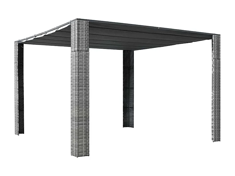 Pérgola y tejado Resina trenzada 300x300x220cm Gris/antracita