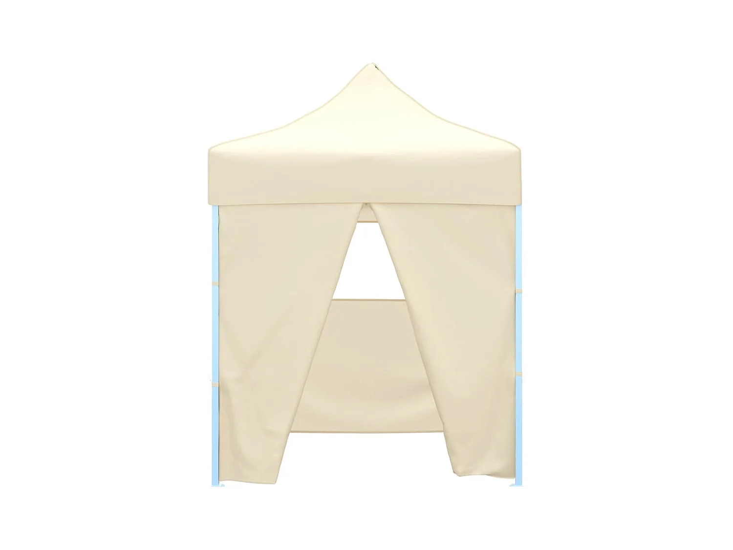 Tenda pieghevole per ricevimenti a 4 pareti 2x2 m Acciaio Crema