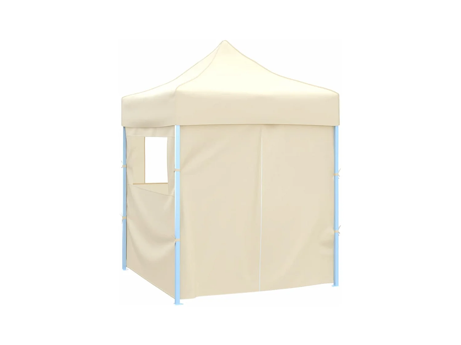 Tenda pieghevole per ricevimenti a 4 pareti 2x2 m Acciaio Crema