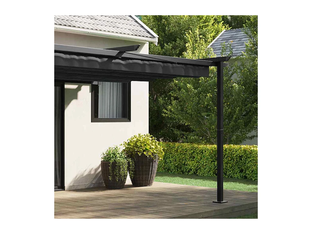 Cenador de pared de acero color antracita