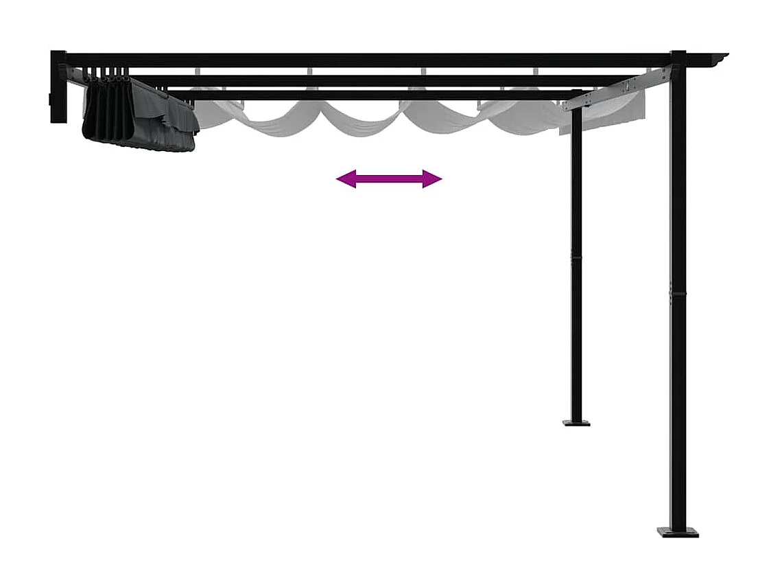 Gazebo mural Anthracite Acier