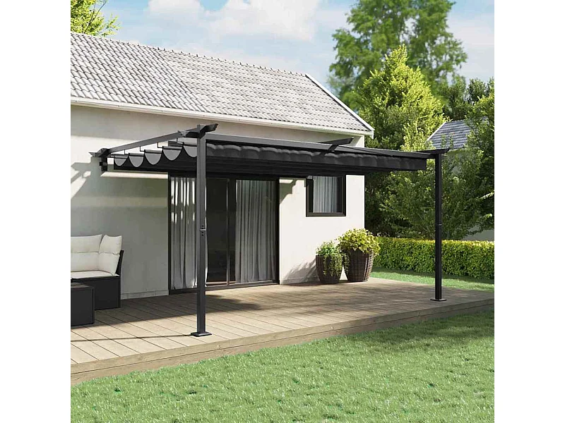 Gazebo mural Anthracite Acier