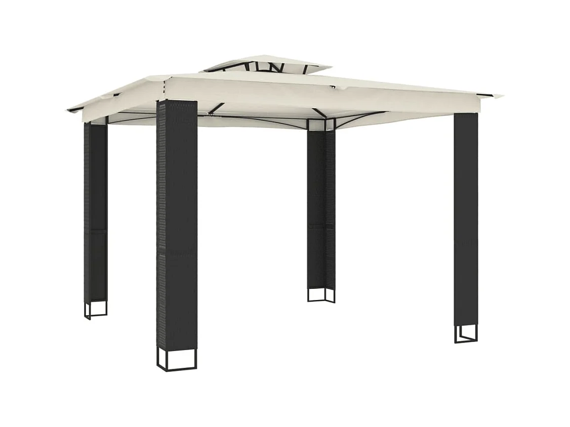 Gazebo doppio tetto crema 2,94x2,94 m acciaio
