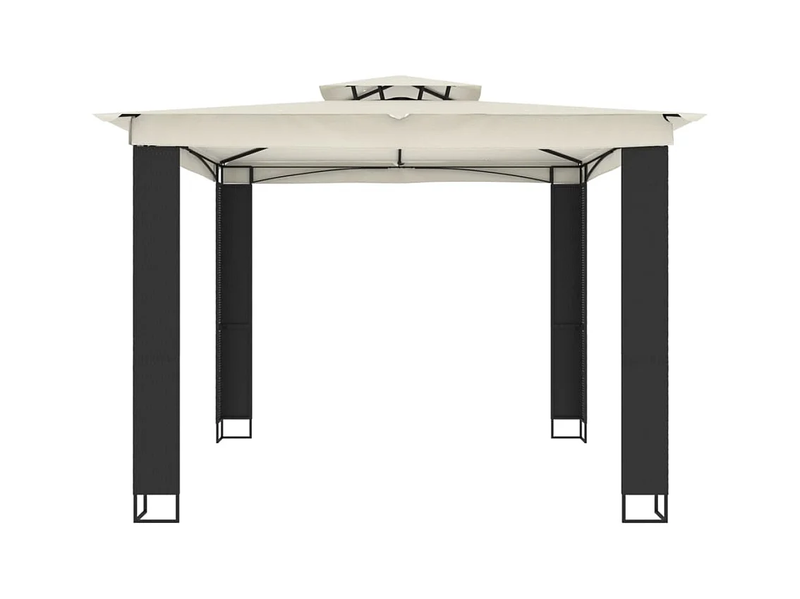 Gazebo doppio tetto crema 2,94x2,94 m acciaio