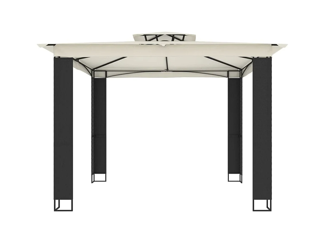 Gazebo doppio tetto crema 2,94x2,94 m acciaio