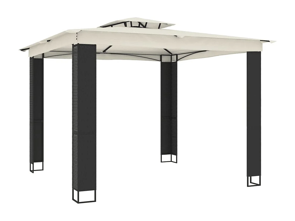 Cenador de doble techo crema 2,94x2,94 m acero