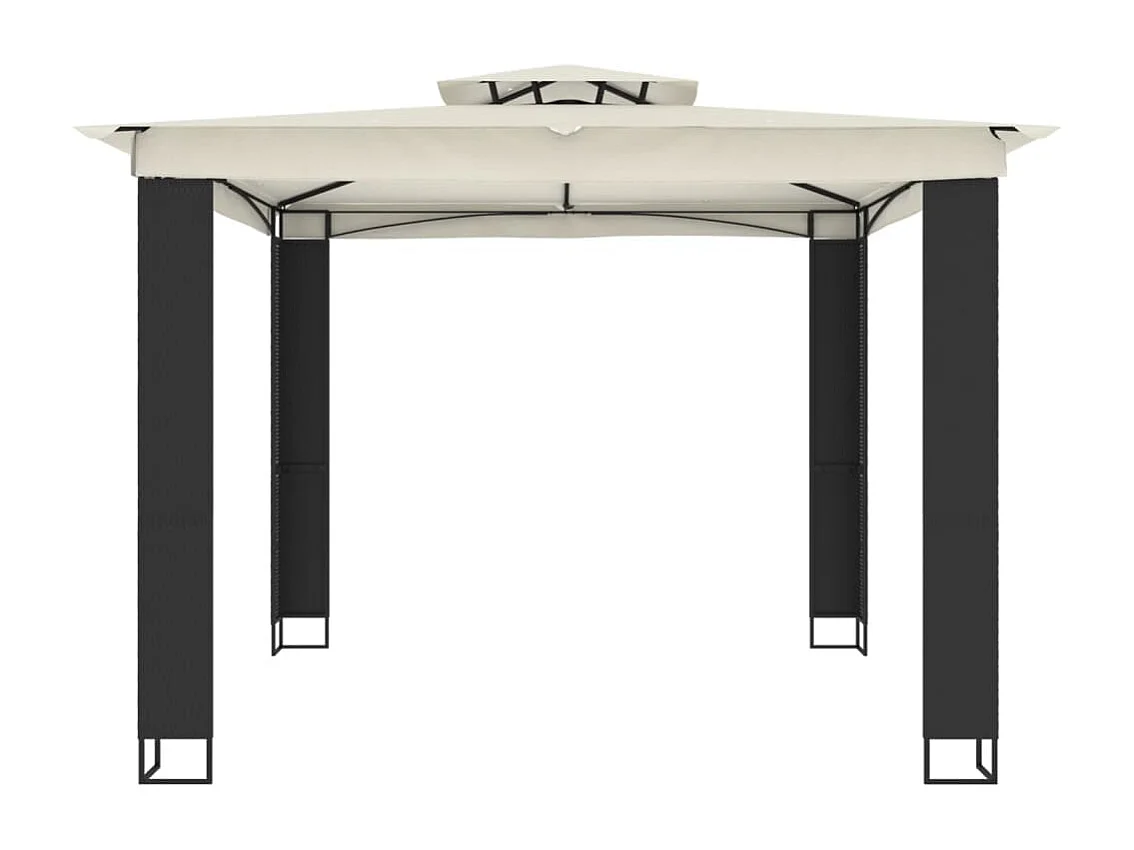 Cenador de doble techo crema 2,94x2,94 m acero