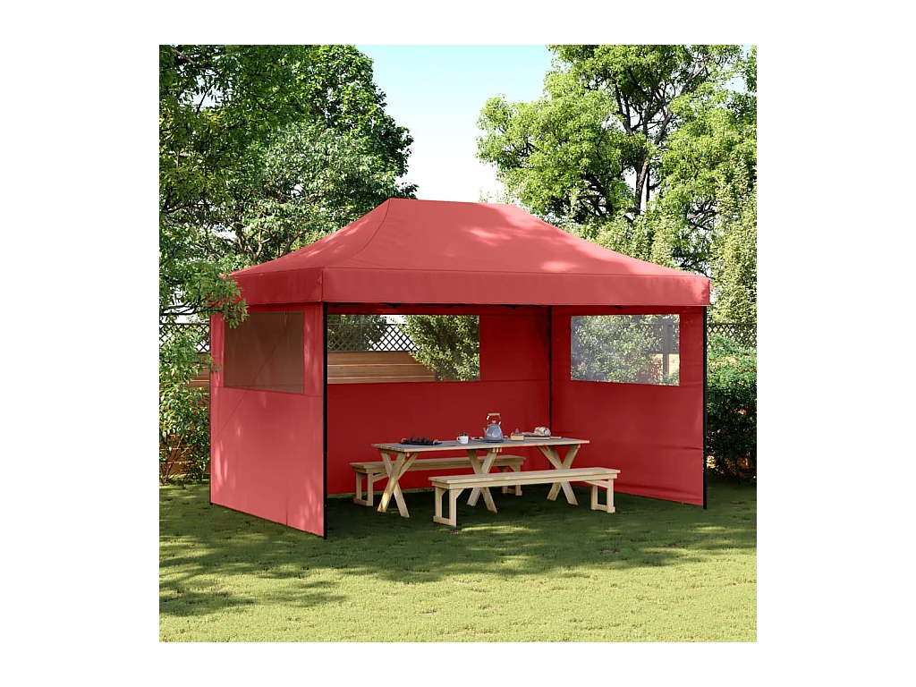 Carpa plegable para fiestas con 3 paredes laterales