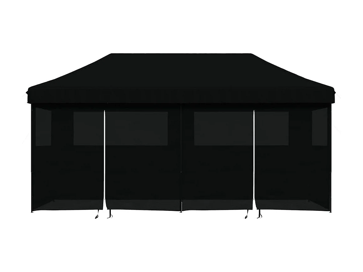 Tenda pieghevole pop-up nera a 4 lati per feste