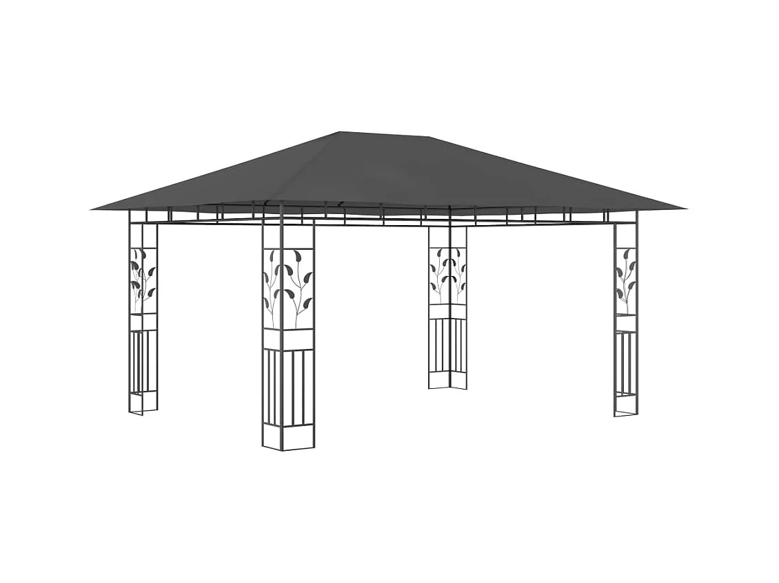 Cenador con mosquitera 4x3x2,73 m Antracita 180 g/m²