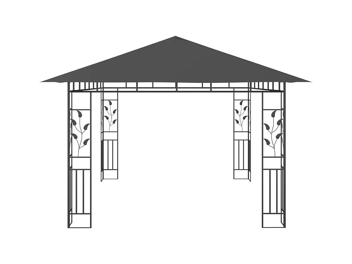 Cenador con mosquitera 4x3x2,73 m Antracita 180 g/m²