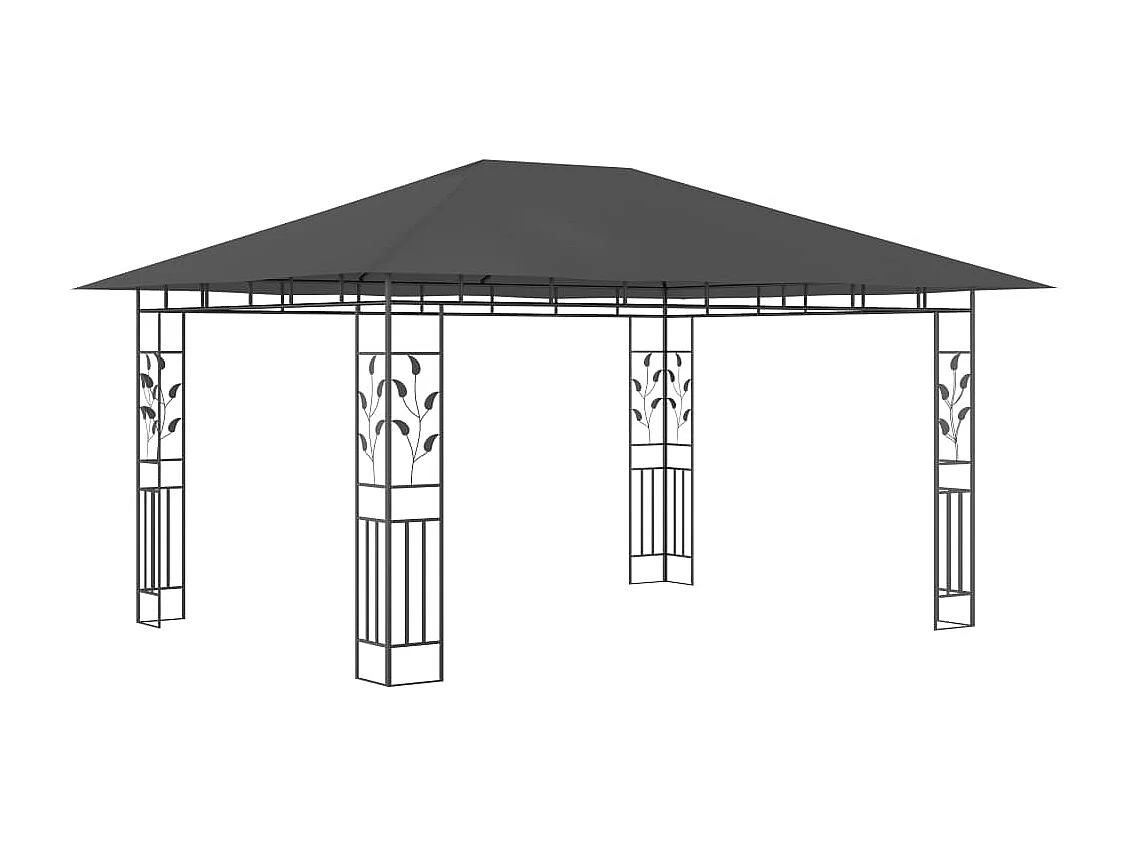Cenador con mosquitera 4x3x2,73 m Antracita 180 g/m²