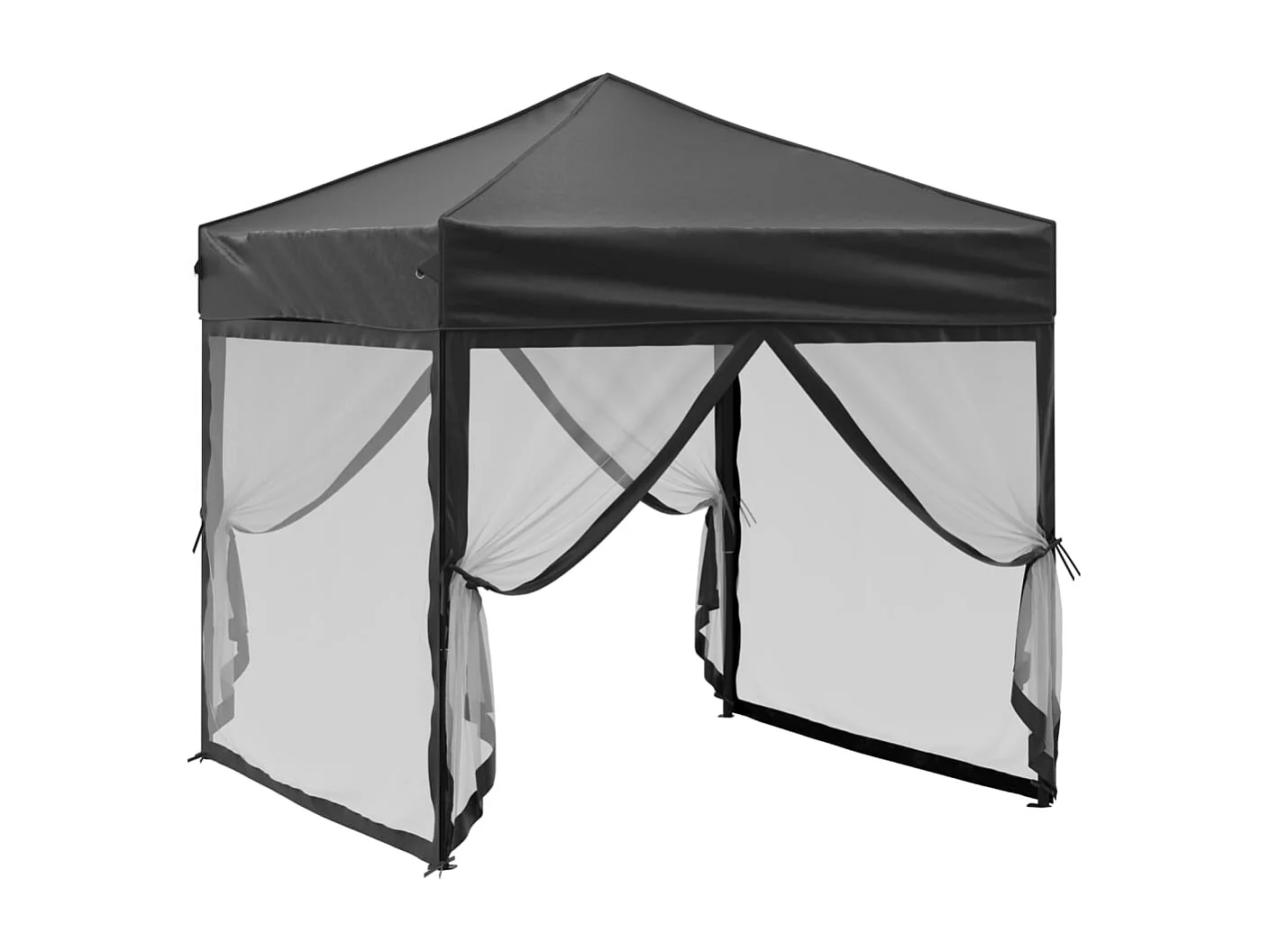 Carpa de recepción plegable con paredes Negra 2x2 m