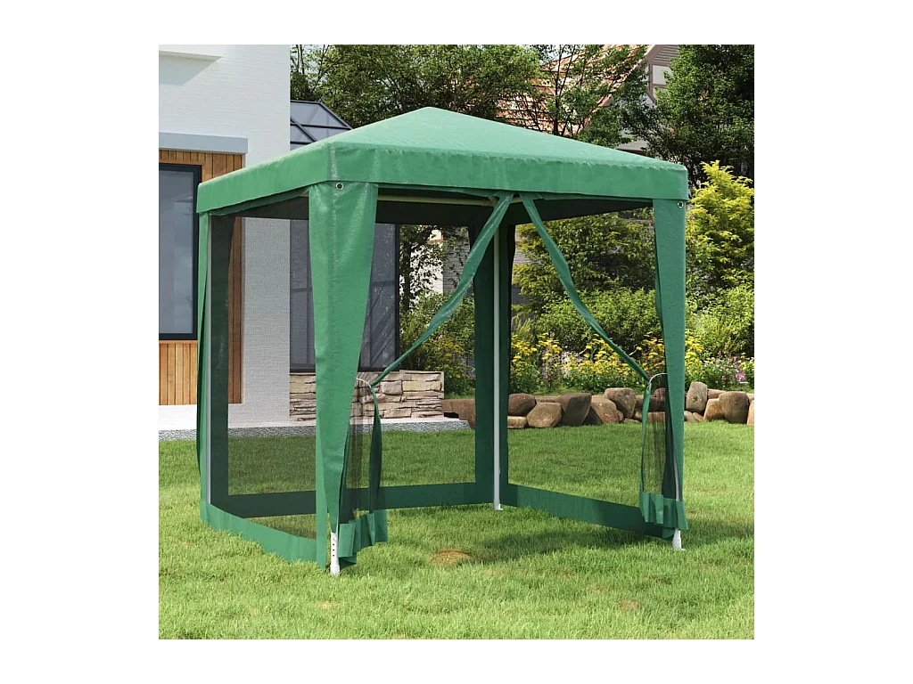 Carpa para fiestas con 4 paredes laterales de malla Verde 2x2 m HDPE
