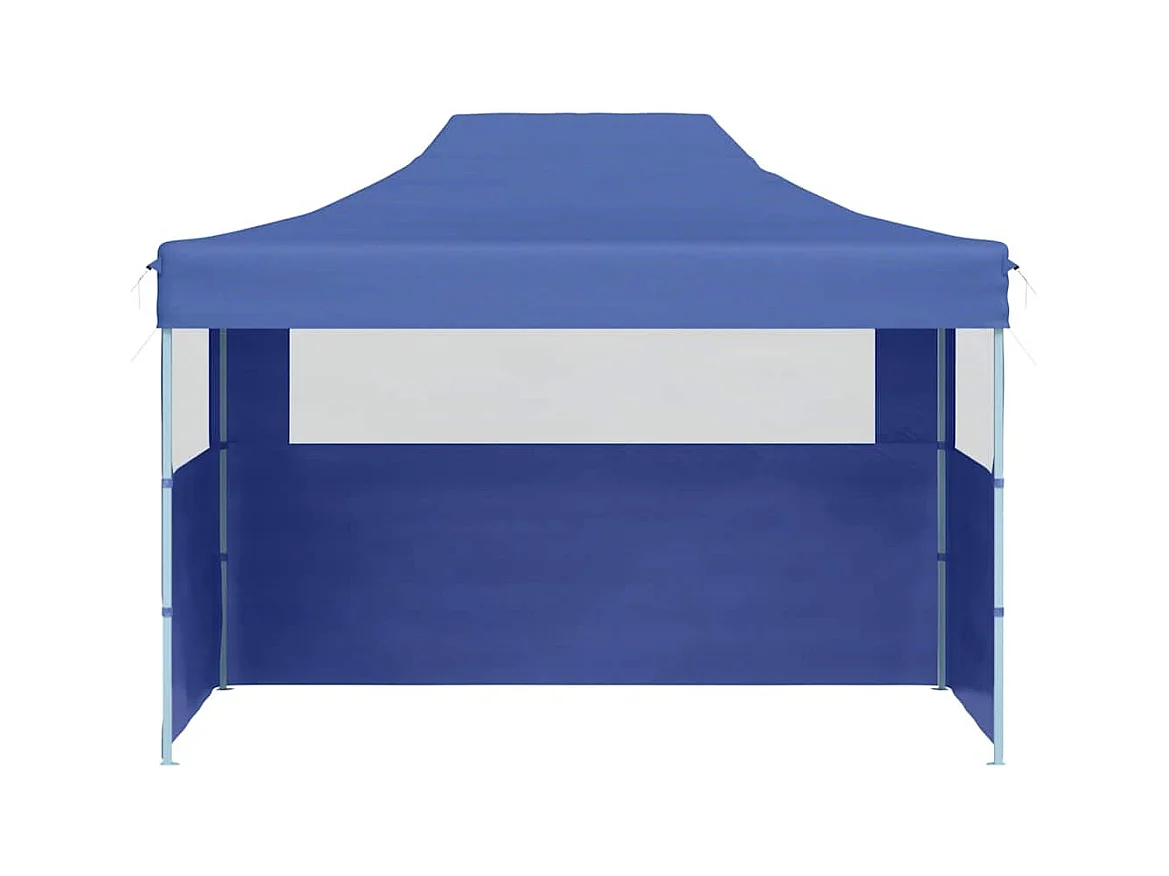 Carpa de recepción plegable de 3 paredes 3x4 m Azul Acero