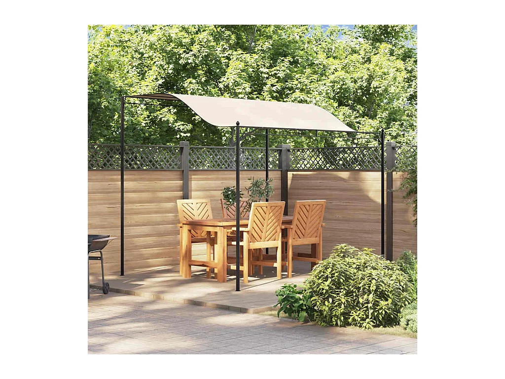 Marquesina de tela color blanco crema