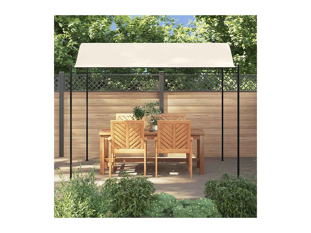 Marquesina de tela color blanco crema