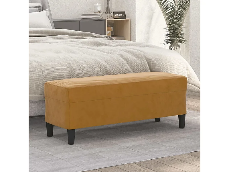 Banco Marrón 100x35x41 cm Terciopelo