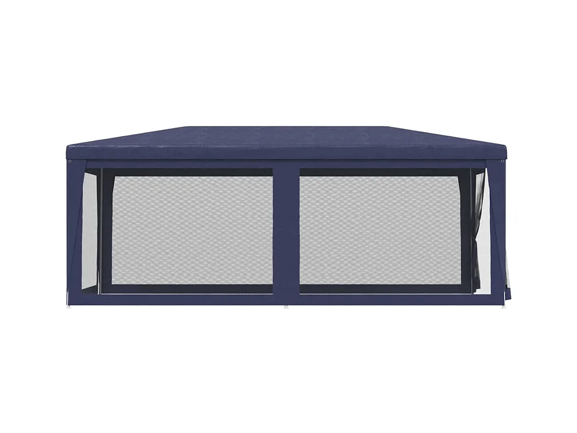 Partytent met 6 gaas zijwanden Blauw 3x6 m HDPE