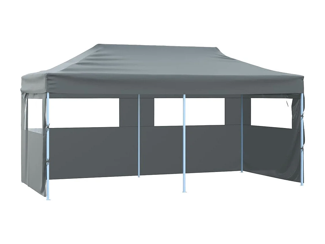 Tente de réception pliable avec 4 parois 3x6 m Acier Anthracite