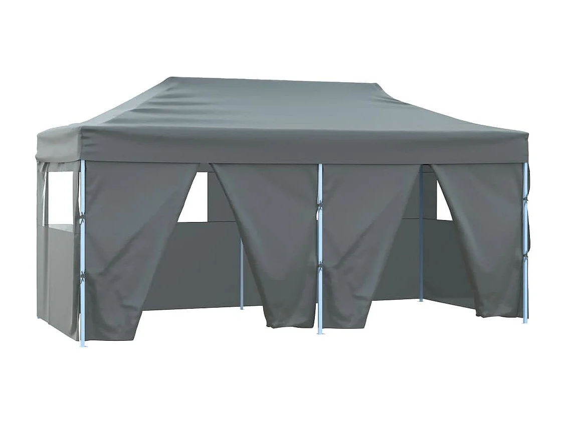 Tente de réception pliable avec 4 parois 3x6 m Acier Anthracite