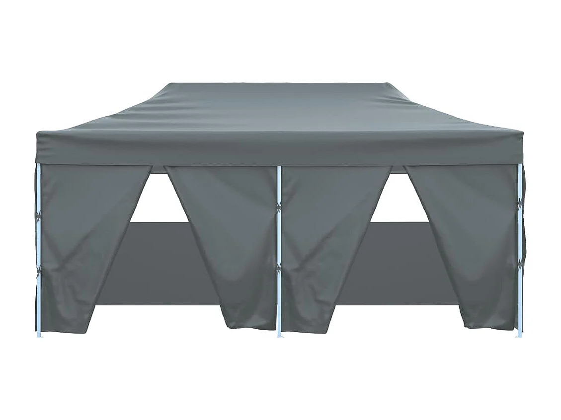 Tente de réception pliable avec 4 parois 3x6 m Acier Anthracite