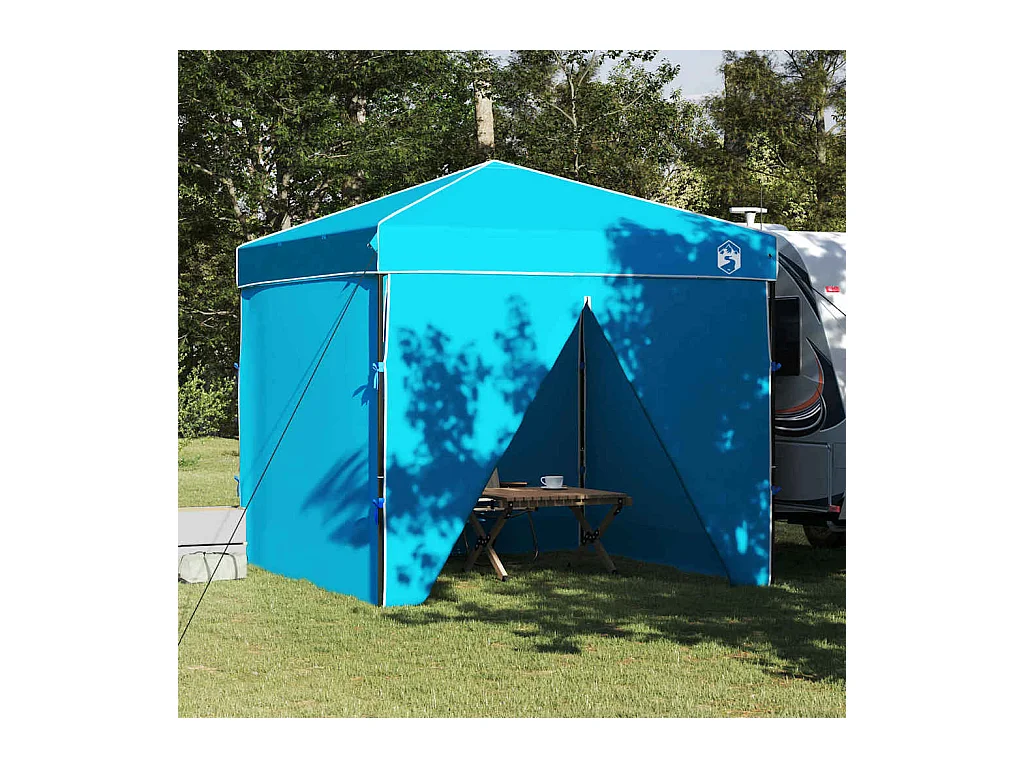 Carpa plegable de tela azul 250 x 250 cm