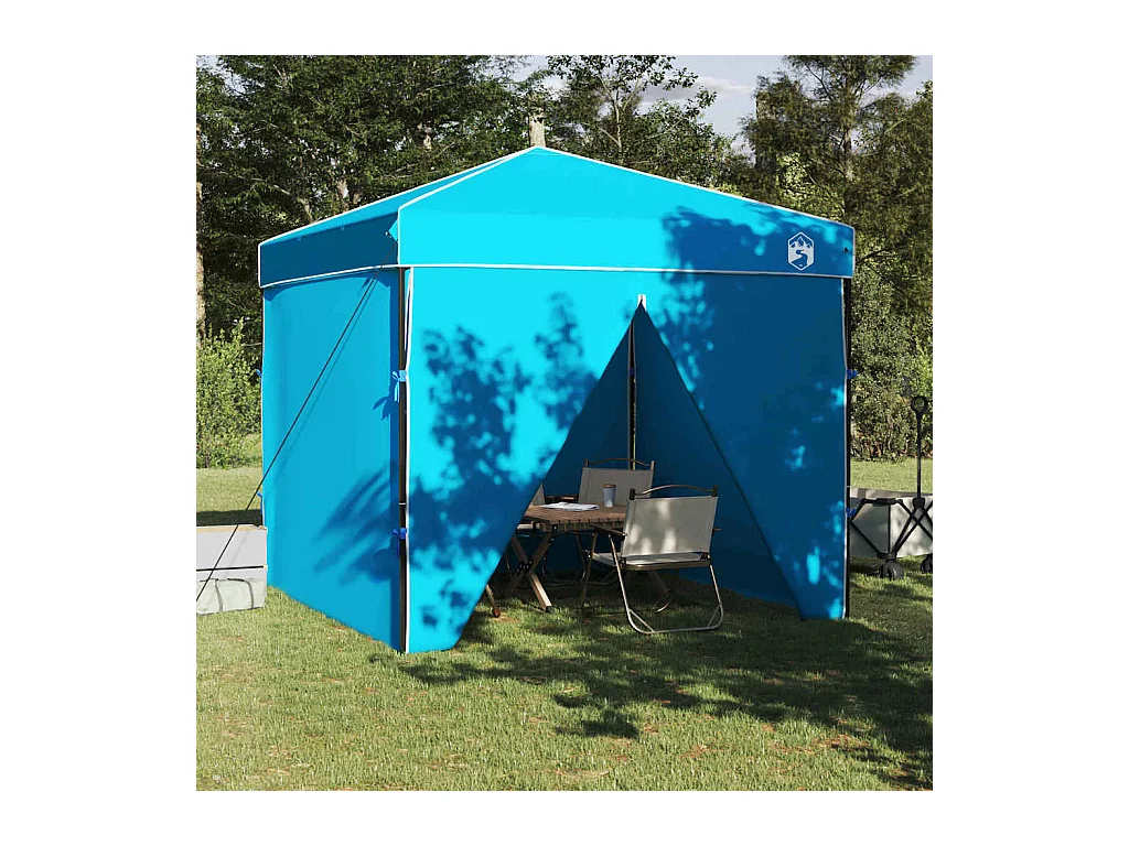 Carpa plegable de tela azul 250 x 250 cm