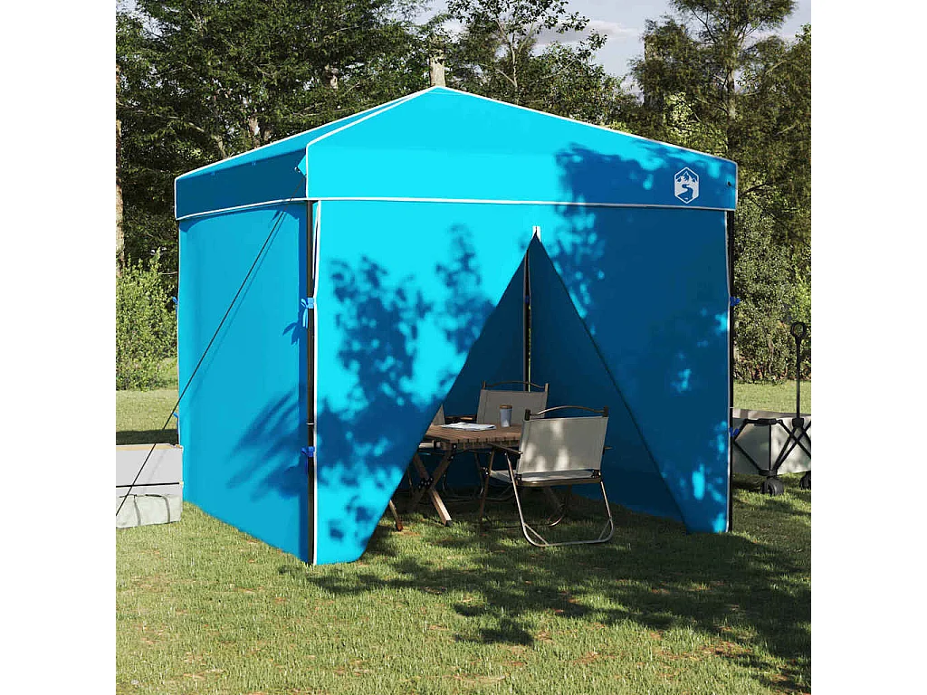 Carpa plegable de tela azul 250 x 250 cm