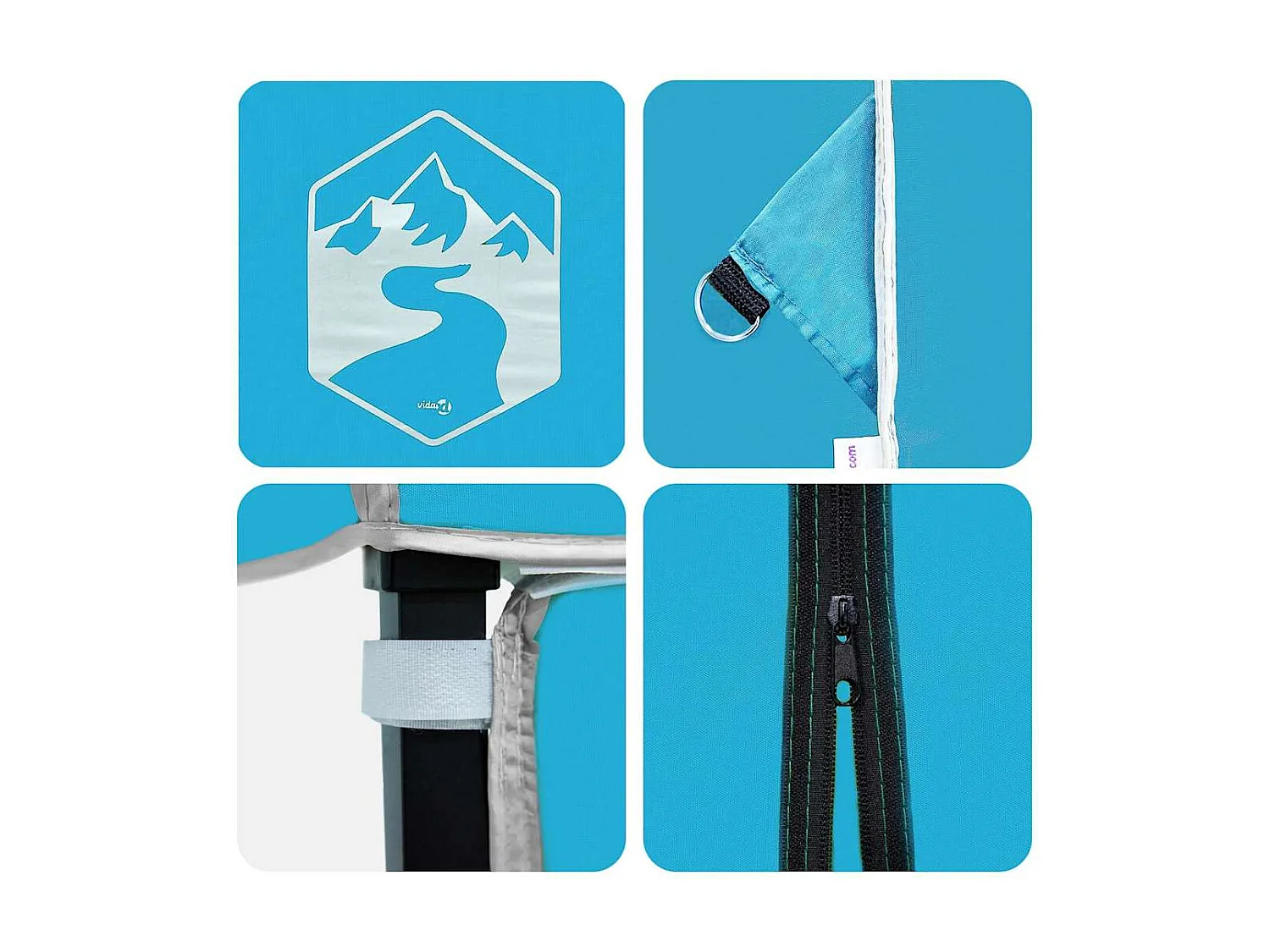 Carpa plegable de tela azul 250 x 250 cm