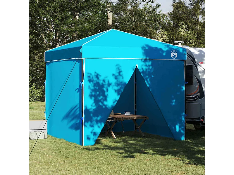 Carpa plegable de tela azul 250 x 250 cm