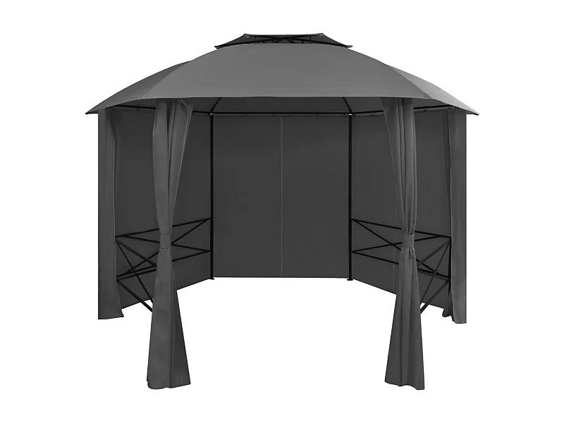Tenda da giardino con tende Esagonale 360 x 265 cm