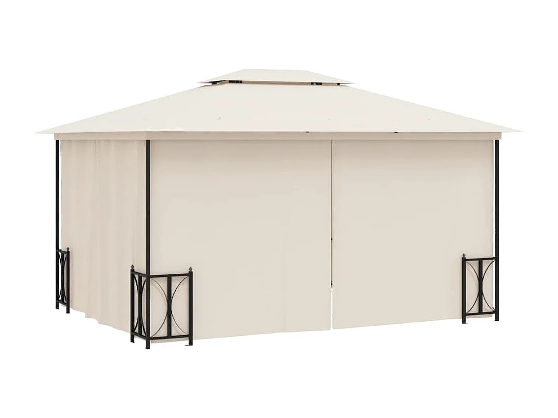 Gazebo color crema de 3x4 m con paredes dobles y techo
