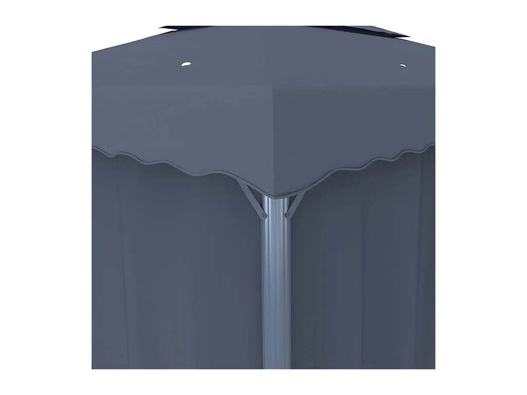 Gazebo met gordijn 3x3 m Antraciet Aluminium