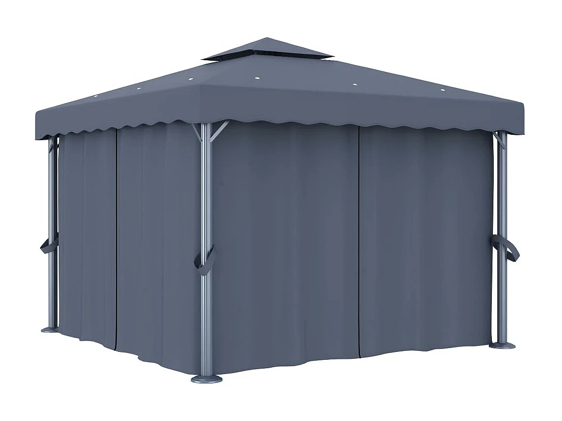 Gazebo con tenda 3x3 m Alluminio Antracite