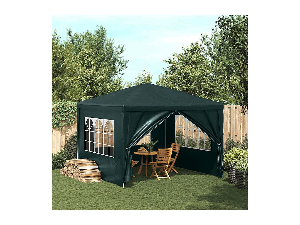 Carpa de recepción verde de 3 x 3 m