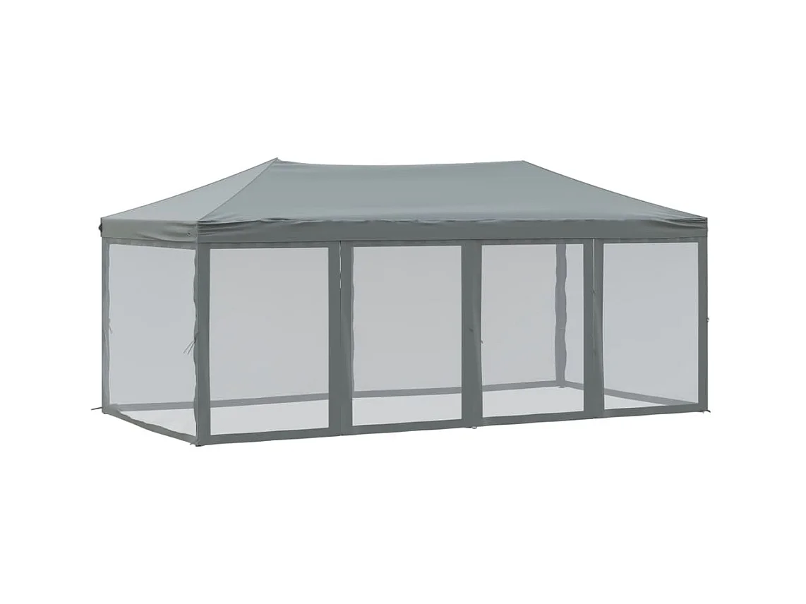 Faltbares Empfangszelt mit Wänden Anthrazit 3x6 m