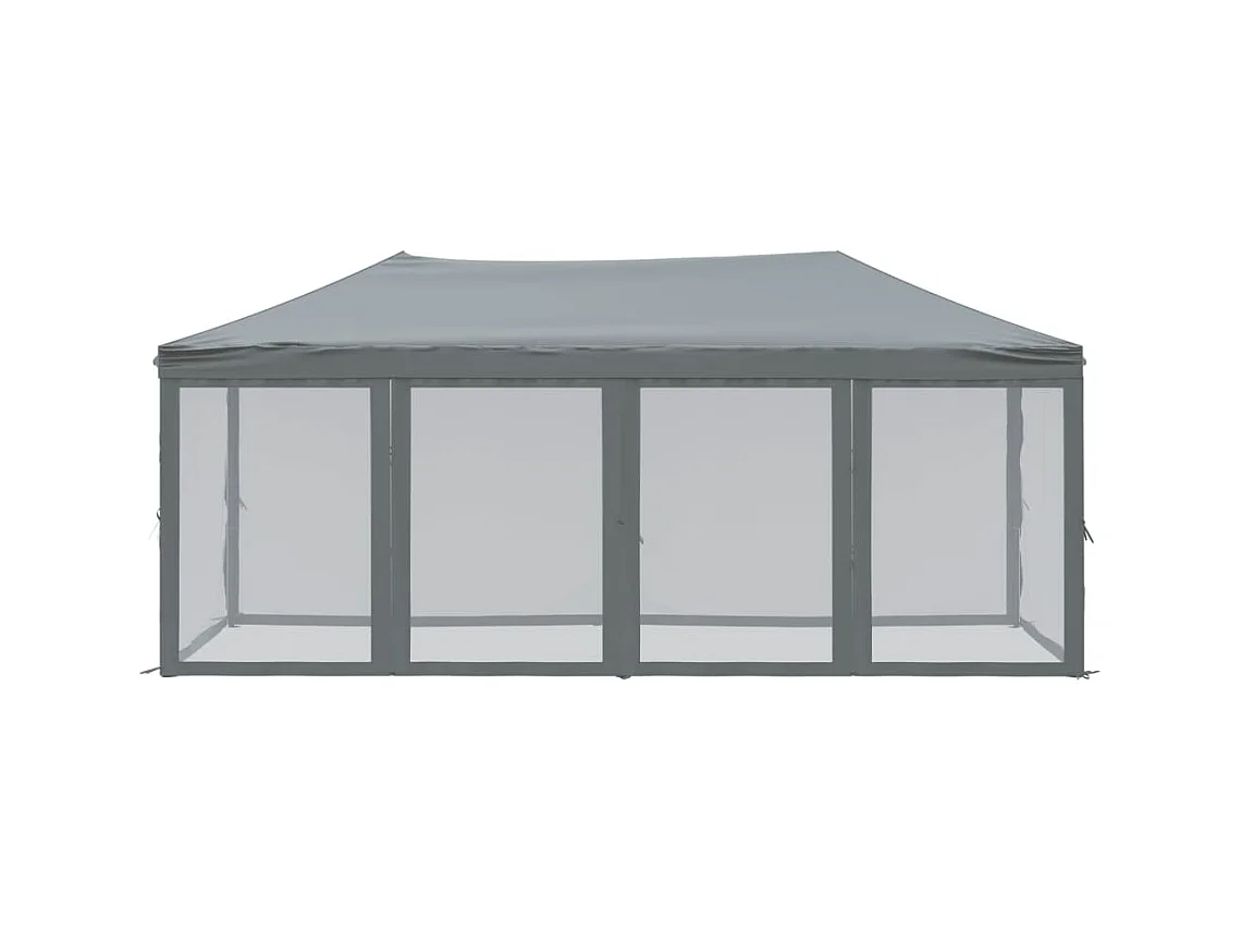 Faltbares Empfangszelt mit Wänden Anthrazit 3x6 m