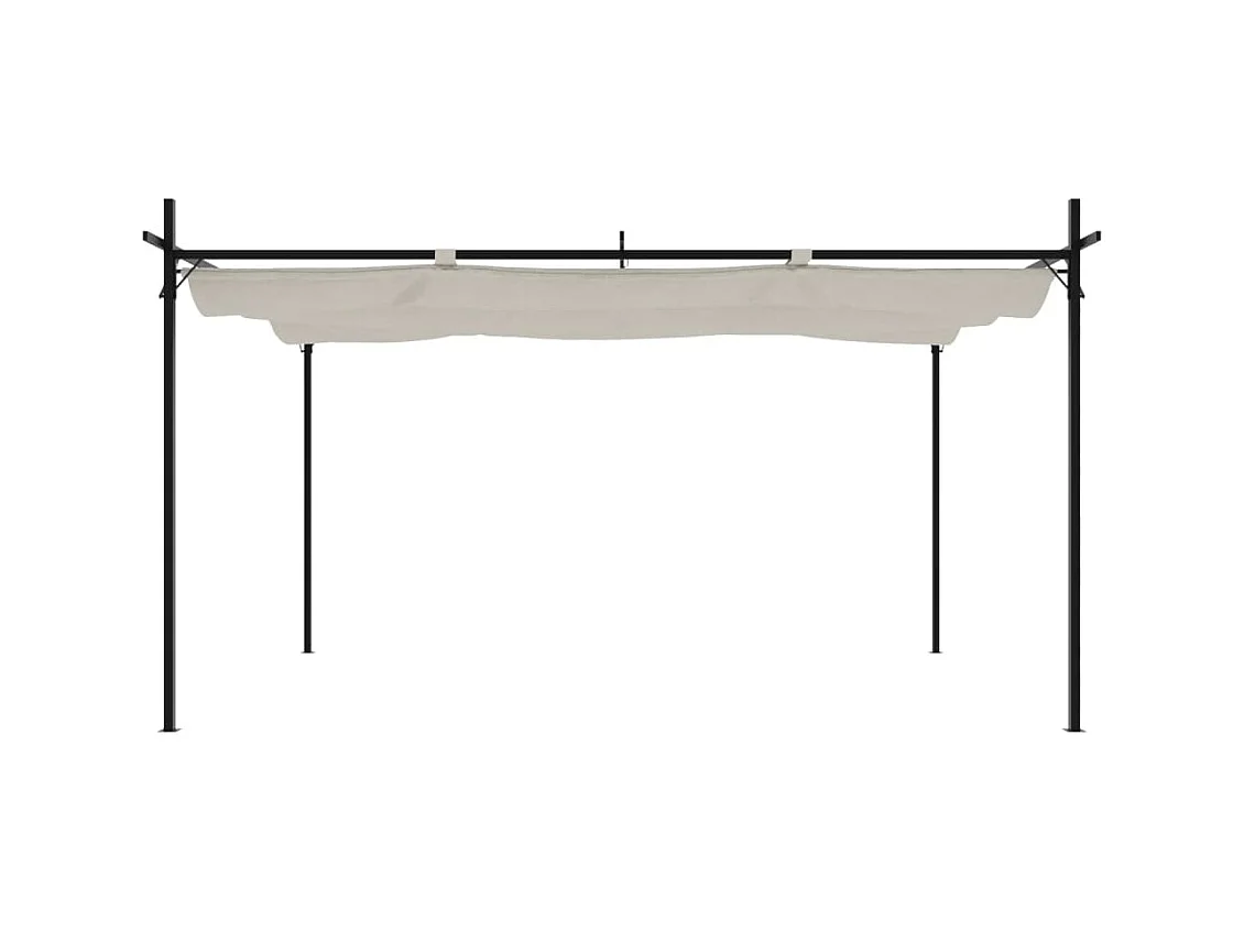Pergola avec toit rétractable crème 395x292x230 cm