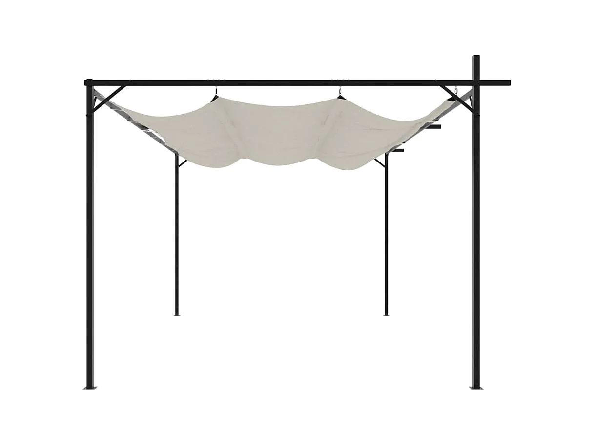 Pergola avec toit rétractable crème 395x292x230 cm