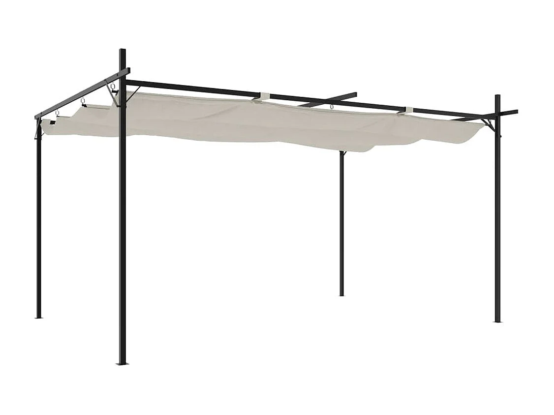 Pergola avec toit rétractable crème 395x292x230 cm