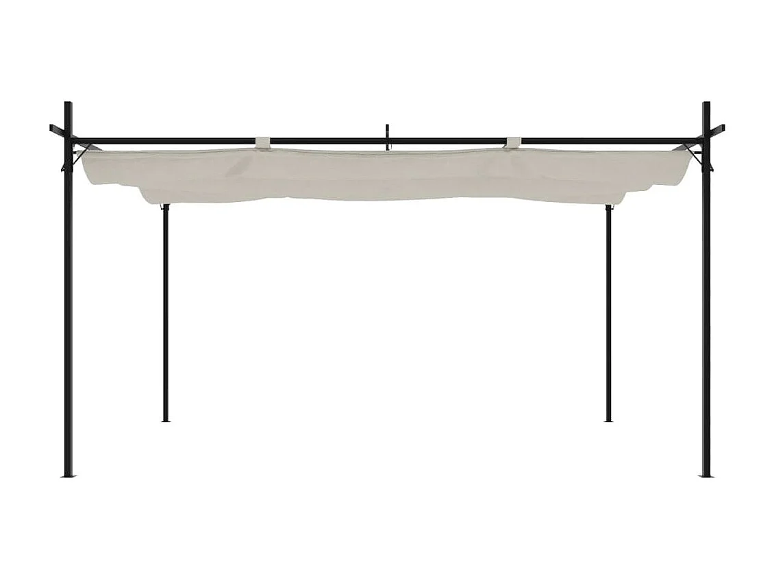 Pergola avec toit rétractable crème 395x292x230 cm