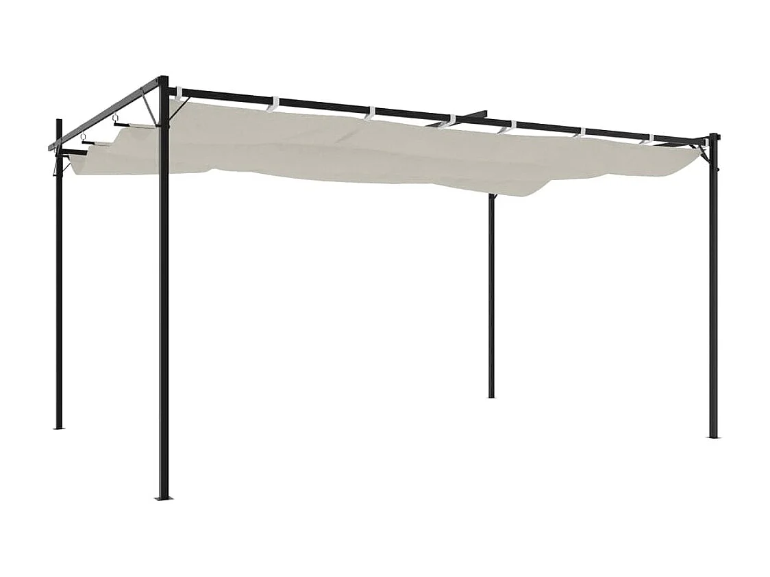Pergola avec toit rétractable crème 395x292x230 cm