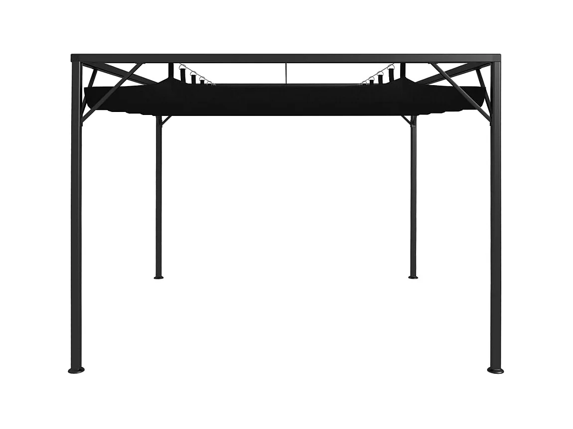 Gartenzelt mit ausfahrbarem Vordach 3x3 m Anthrazit