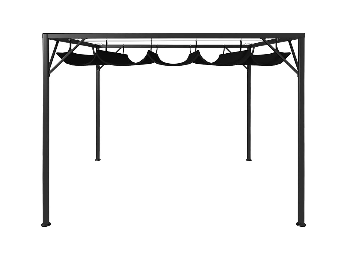 Gartenzelt mit ausfahrbarem Vordach 3x3 m Anthrazit