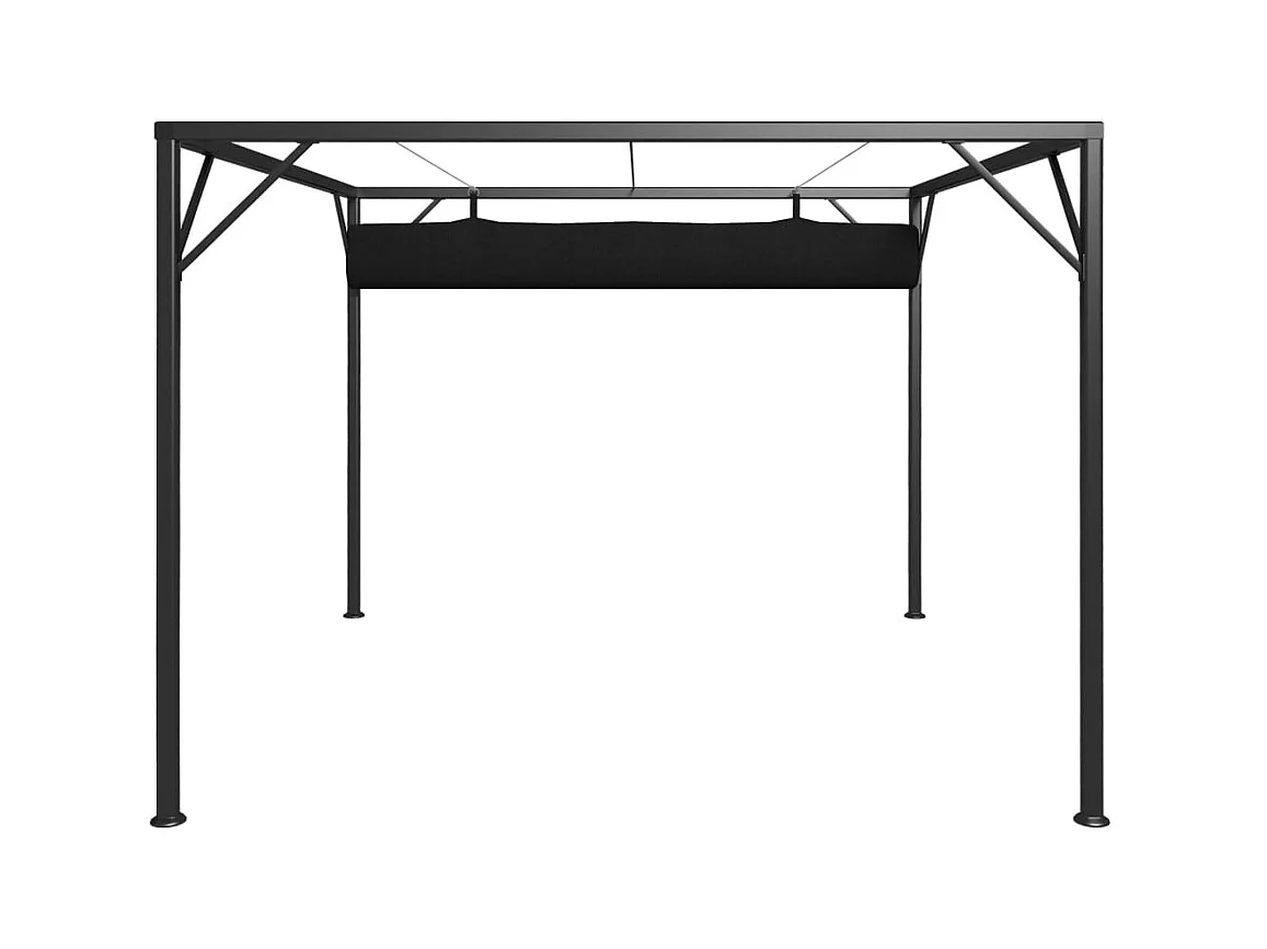 Gartenzelt mit ausfahrbarem Vordach 3x3 m Anthrazit