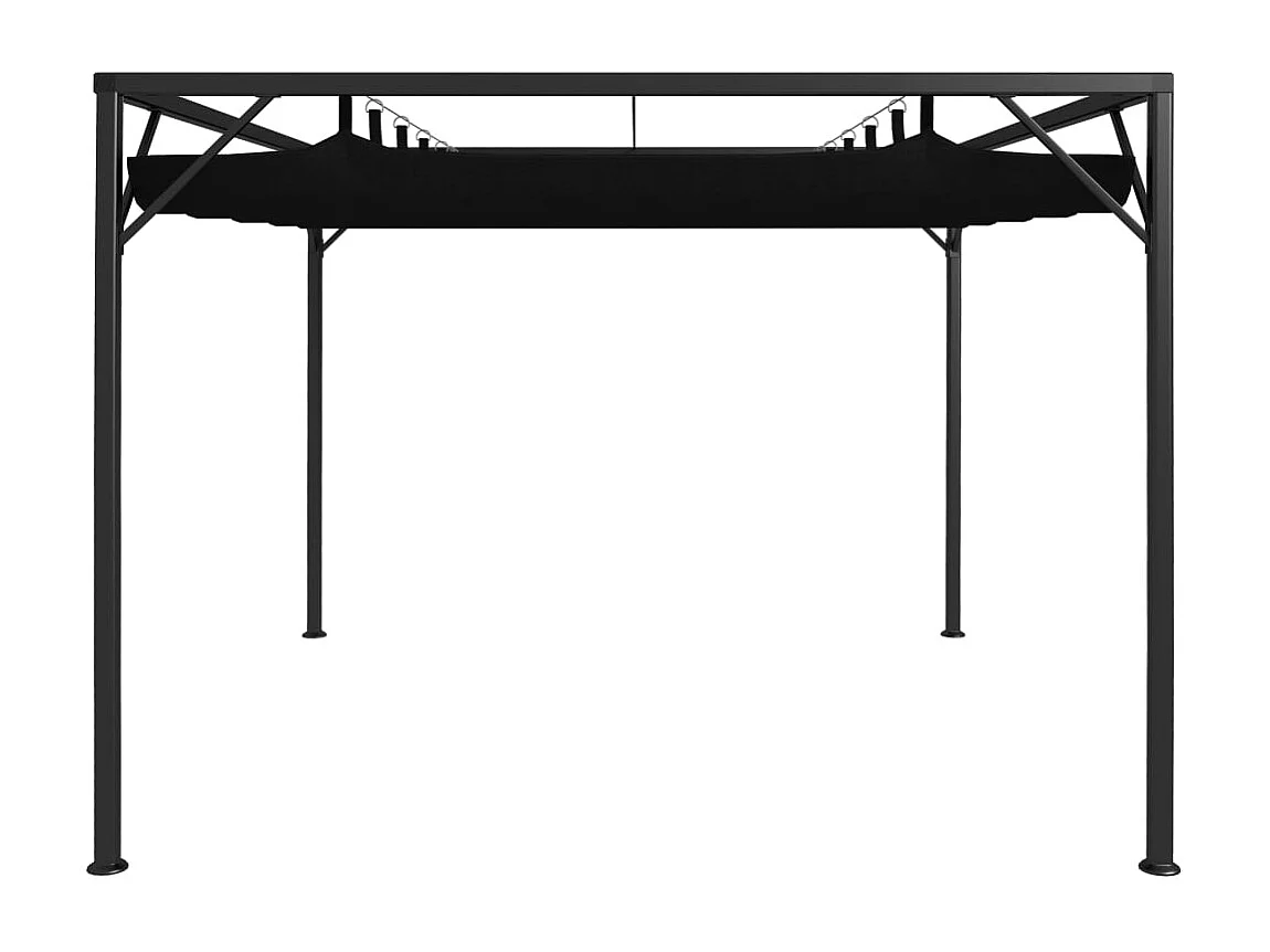Carpa de jardín con toldo retráctil 3x3 m Antracita