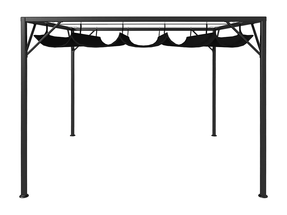 Carpa de jardín con toldo retráctil 3x3 m Antracita