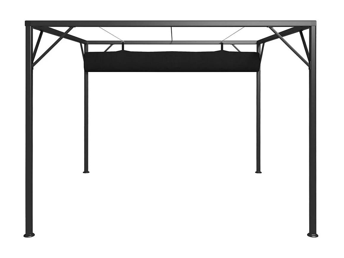 Carpa de jardín con toldo retráctil 3x3 m Antracita